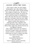 A text-based product listing for a custom 'Celeste - Divine Fairy Angel' poem or print, featuring a white background with black text and a decorative header.