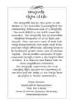 A text-based poster or print titled 'Dragonfly Flight of Life' with a decorative black-and-white ornamental header, centered on a white background.