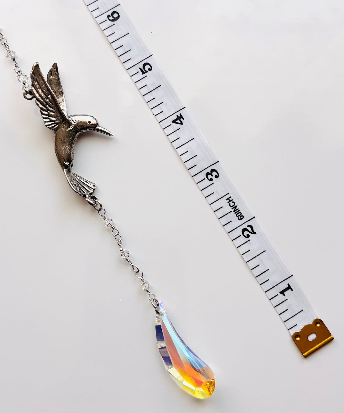 Handmade Hummingbird Swarovski Crystal Suncatcher - Rainbow Maker Window Hanging Gift Box & Story Card