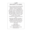 A square art print featuring a poem titled 'SPECTORUS - ALL SEEING' with elegant black typography on a white background, enclosed in a thin black border.