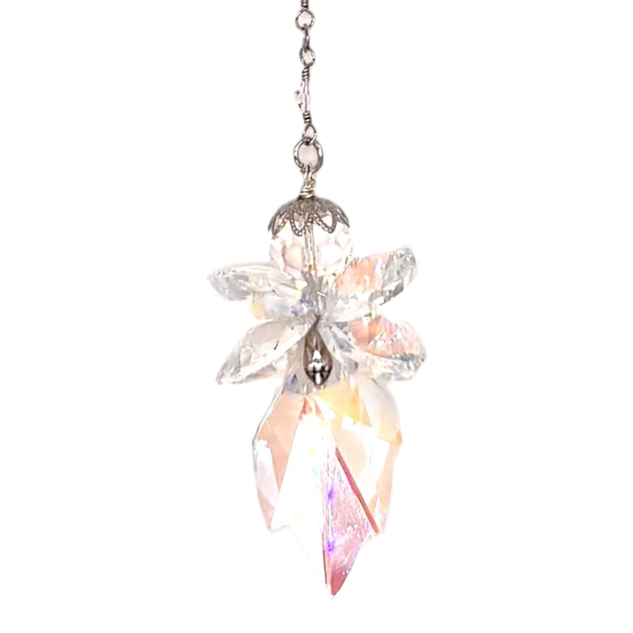 Unique handmade Fairy suncatcher made of rare Swarovski crystals named Flame. She comes with magical story card and ready to gift in pretty box. 