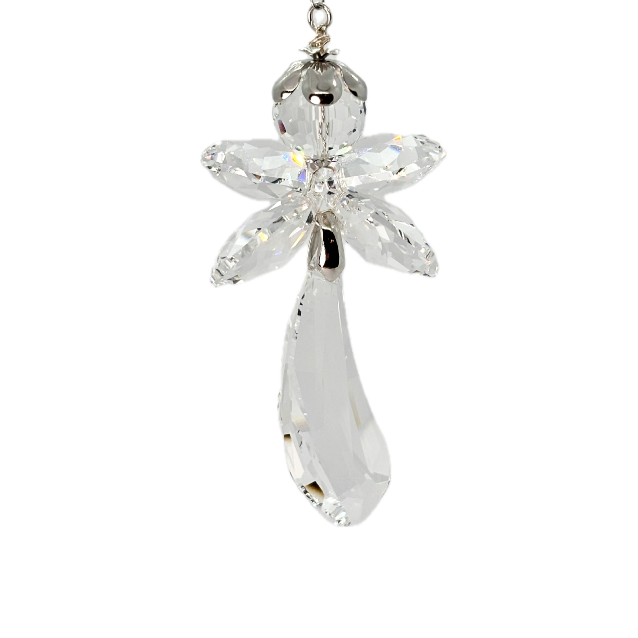Unique handmade Fairy Angel sun catcher made from rare Swarovski crystals name Celeste.  She come with magical story card and packaged as gift.