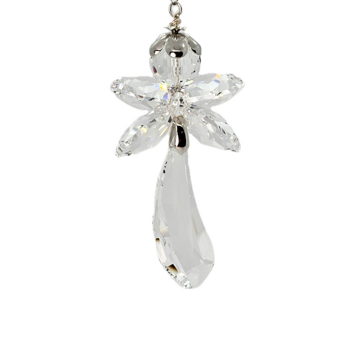 Unique handmade Fairy Angel sun catcher made from rare Swarovski crystals name Celeste.  She come with magical story card and packaged as gift.
