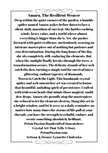 A close-up view of the printed luxury story card titled 